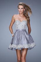 La Femme - 21306 Embroidered Sweetheart Organza A-line Dress