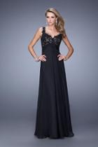 La Femme - 21166 Embellished Empire Chiffon Gown