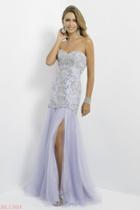 Blush - Strapless Long Dress With Slit 9788