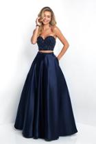 Blush - 5660 Embellished Strapless A-line Dress