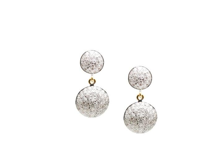 Tresor Collection - 18k Yellow Gold 2 Tier Earrings With Diamond Lente Default Title