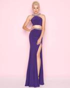 Mac Duggal - 66133l Two Piece Beaded Halter Evening Gown