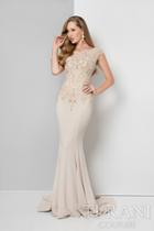 Terani Evening - Cap-sleeve Embroidered Mermaid Gown 1712m3422.