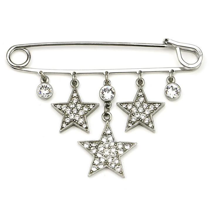 Ben-amun - Rock Star Large Crystal Safety Pin