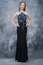 Nina Canacci - 2112 Halter Neck Floral Sheath Gown