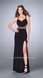 La Femme - Riveting Jewel-trimmed Sheath Long Evening Gown 23683