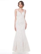 Glow By Colors - G675 Lace V-neck Trumpet Dress
