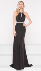 Colors Dress - 2002 Bejeweled High Halter Cutout Long Gown