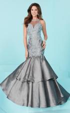 Tiffany Homecoming - Flouncy Tiered Mermaid Illusion Long Evening Gown 16211