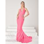 Tiffany Designs - Glamorous Beaded V-neck Jersey Dress 16198