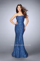 La Femme - Strapless Sweetheart Floral Lace Mermaid Dress 23410
