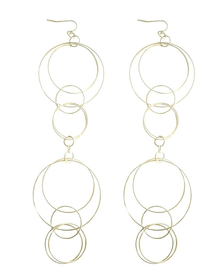 Bonheur Jewelry - Carolina Gold Shoulder-duster Earrings