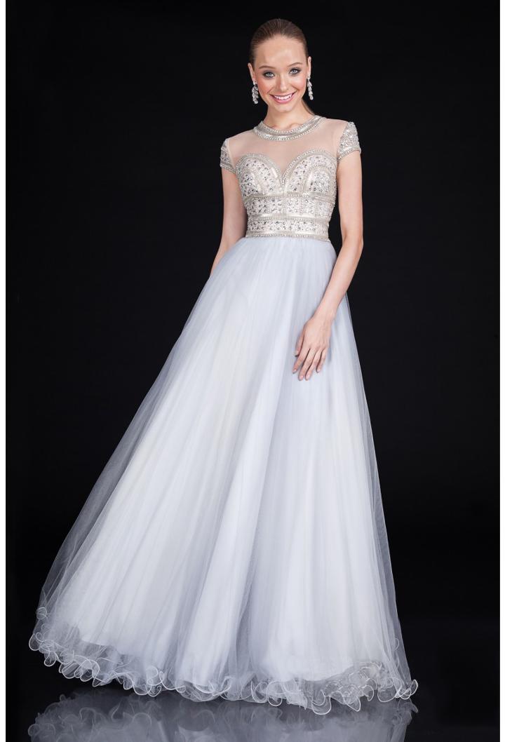 Terani Couture - Embellished Illusion Jewel Neck Ballgown 1615p1315b