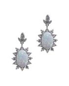 Cz By Kenneth Jay Lane - Opal Leaf Earrings