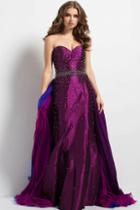 Jovani - 46039 Crystal Embellished Strapless Evening Gown