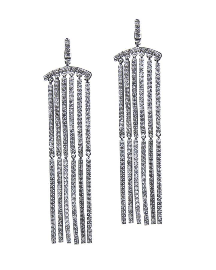 Cz By Kenneth Jay Lane - Elongated Column Earrings