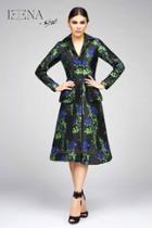 Ieena Duggal - 25306 Full Sleeve Dress In Blue Rose