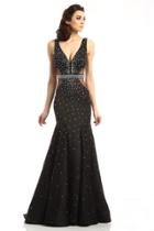 Johnathan Kayne - 6052 Crystal Festooned Mermaid Gown