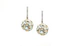 Tresor Collection - Sky Blue Topaz Ball Earrings With Diamond Huggies In 18k Yellow Gold