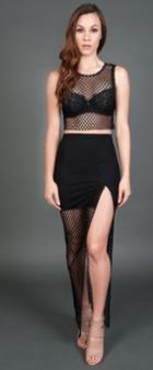 Donna Mizani - Diamond Long Slit Skirt