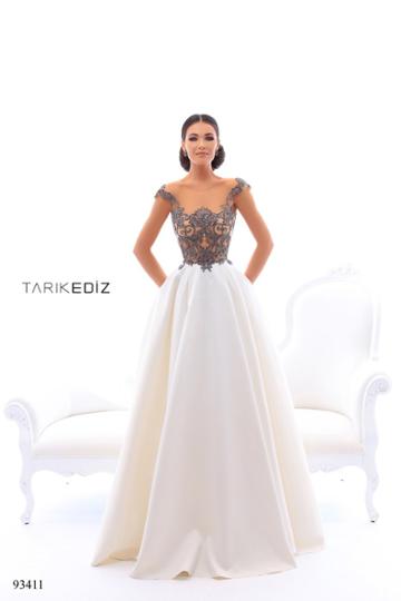 Tarik Ediz - 93411 Embroidered Illusion Taffeta Ballgown