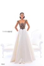 Tarik Ediz - 93411 Embroidered Illusion Taffeta Ballgown