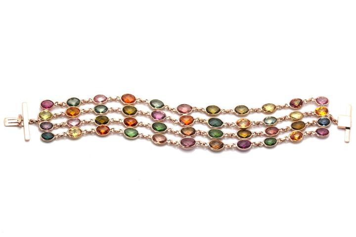 Tresor Collection - 18k Rose Gold Bracelet With Multicolor Tourmaline
