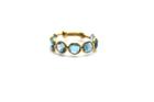 Tresor Collection - Blue Topaz Stackable Ring Bands With Adjustable Shank In 18k Yellow Gold