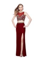 Primavera Couture - 3063 Two-piece Beaded Bateau Evening Gown