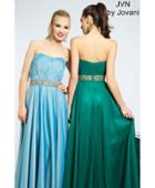 Jovani - Jvn98107 Strapless Ruched A-line Evening Gown
