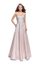 La Femme - 26080 Embellished Strapless Mikado A-line Gown