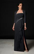 Daymor Couture - Strapless Straight Neckline Gown With Bolero 508
