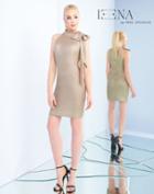 Ieena Duggal - 25901i High Halter Bow Fitted Cocktail Dress