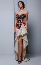 Beside Couture By Gemy - Bc1327 Strapless Fitted Ruffled High Slit Gown