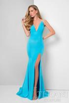 Terani Prom - Deep V Neck Smooth Fitting Mermaid Gown 1712p2498