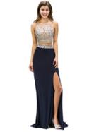 Two-piece Jeweled-bodice Long Dress