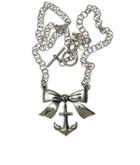 Femme Metale Jewelry - Bow With Dangle Anchor Necklace