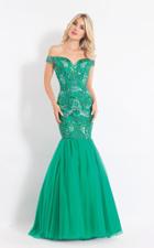 Rachel Allan - 6193 Off Shoulder Embellished Trumpet Gown