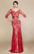 Mnm Couture - 0767 Bedazzled V-neck Sheath Dress