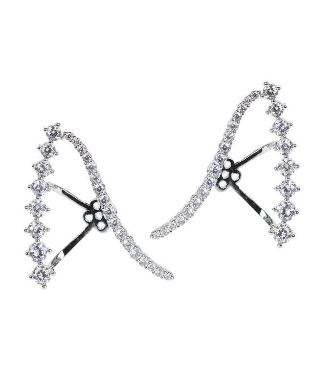 Cz By Kenneth Jay Lane - Round And Pave Cz Linear Crawler