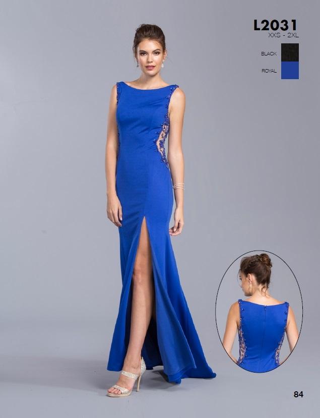 Aspeed - L2031 Beaded Bateau Sheath Prom Dress