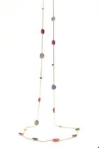 Tresor Collection - Multicolor Tourmaline Long Station Necklace In 18k Yellow Gold 1547913412