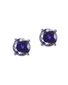 Cz By Kenneth Jay Lane - Amethyst Luxe Round Stud