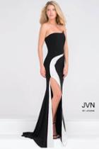 Jovani - Strapless Jersey High Slit Dress Jvn41844