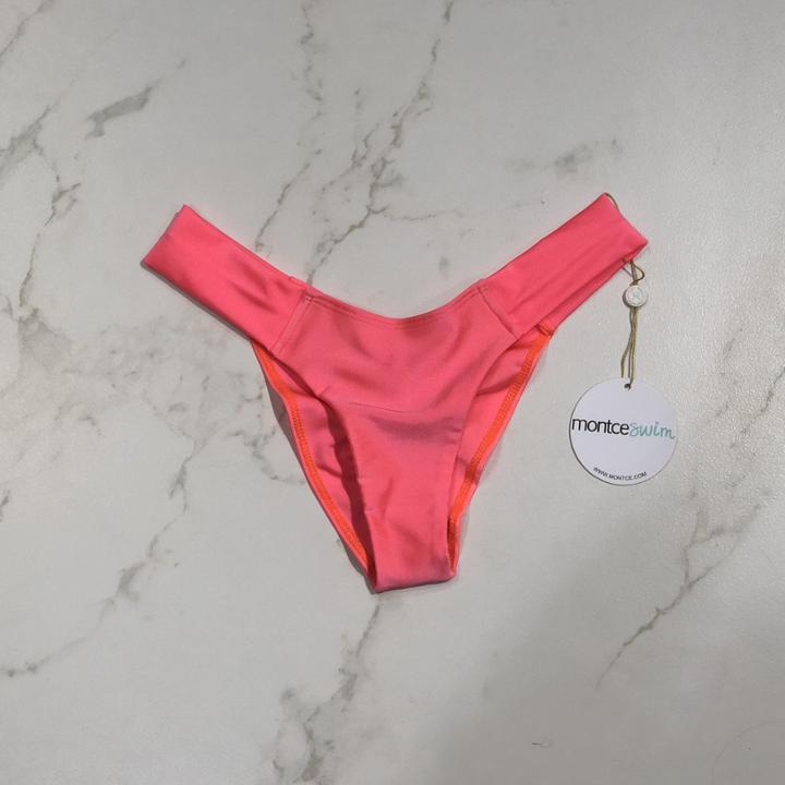 Montce Swim - Neon Coral Uno Added Coverage Bottom