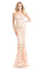 Johnathan Kayne - 7006 Bedazzled V-neck Mermaid Dress