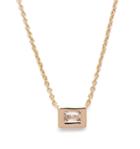Rachael Ryen - Gold Baguette Necklace With White Topaz