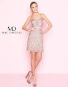 Mac Duggal - 4746n Sequined And Beaded V-neck Sheath Cocktail Dress