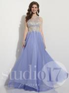 Studio 17 - Charismatic Embroidered Illusion Jewel Chiffon A-line Gown 12623