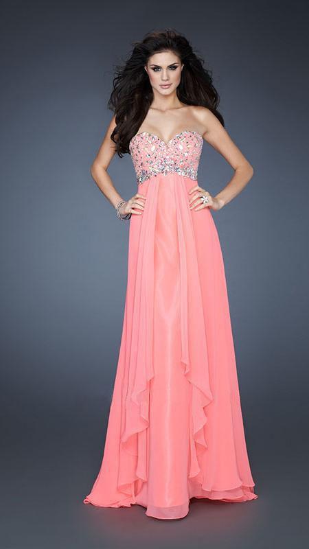 La Femme - Stunning Gown With Sparkling Bodice 18803